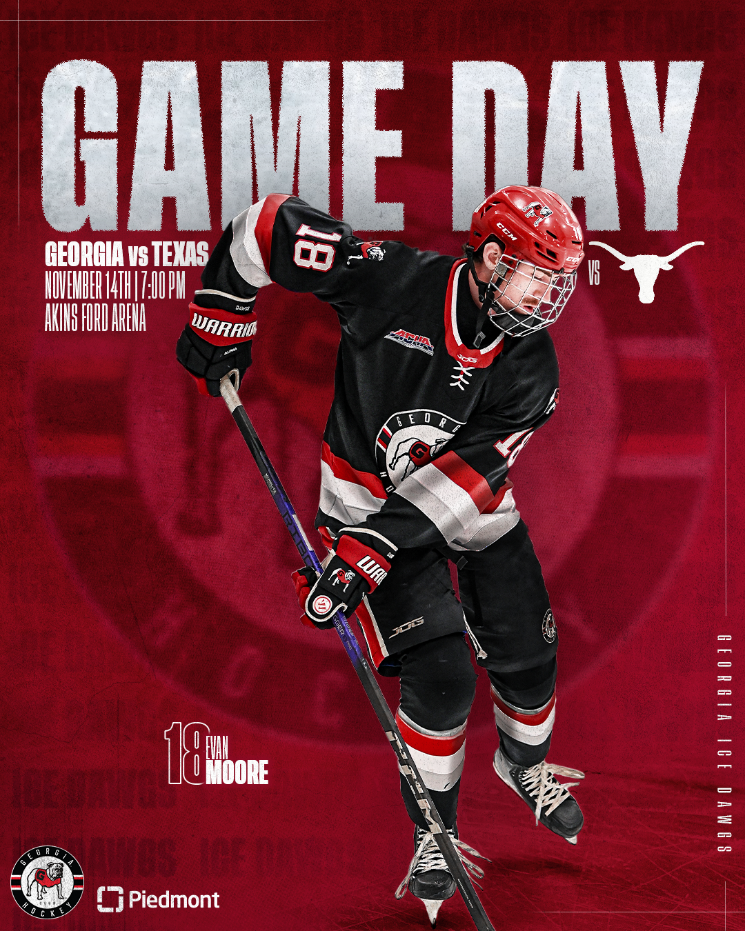 UGA Ice Dawgs game day graphic